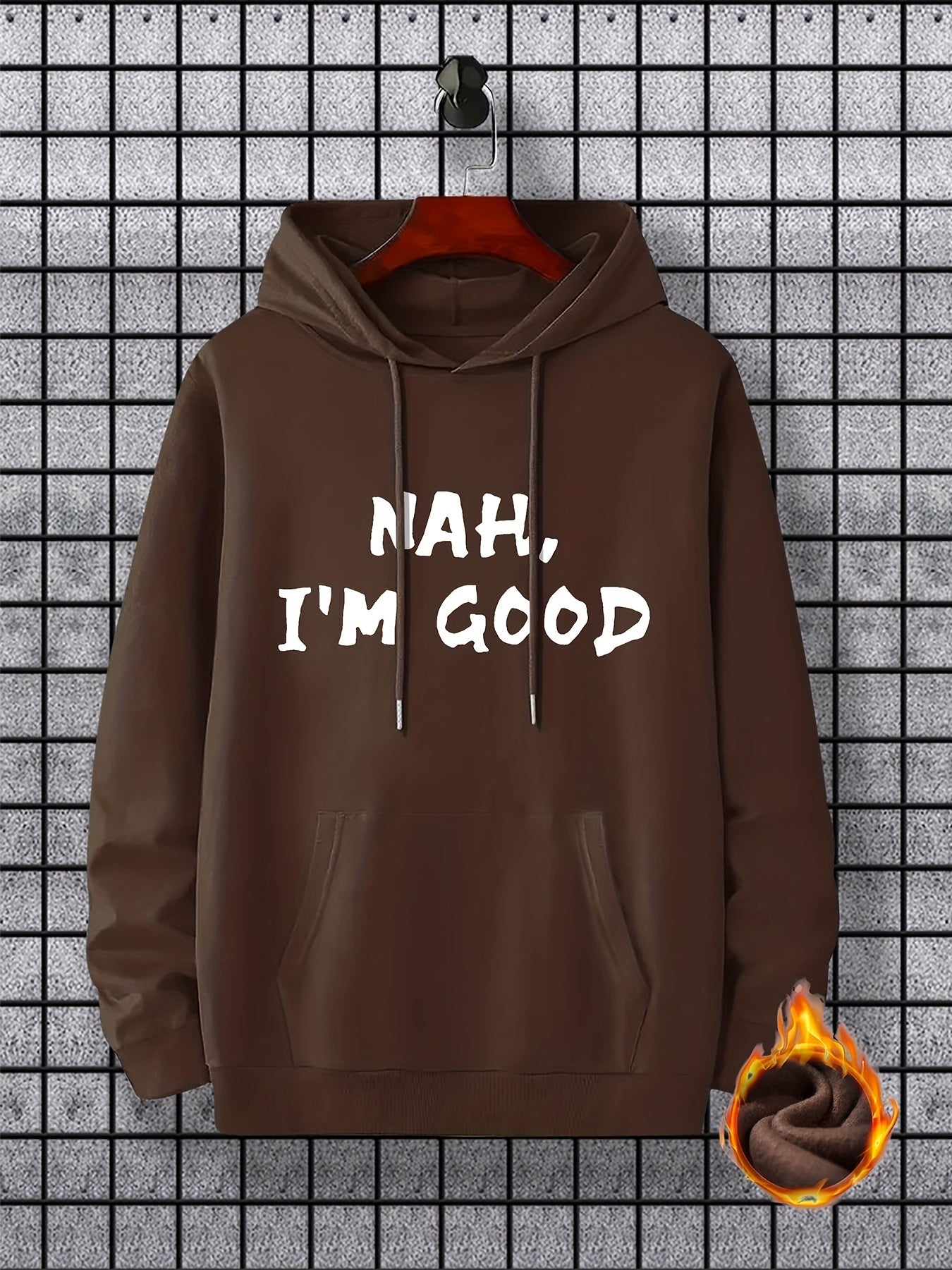 I'm Good Print Hoodie, Cool Hoodies For Men, Men's Casual Graphic Design Pullover Hooded Sweatshirt With Kangaroo Pocket Streetwear For Winter Fall, As Gifts