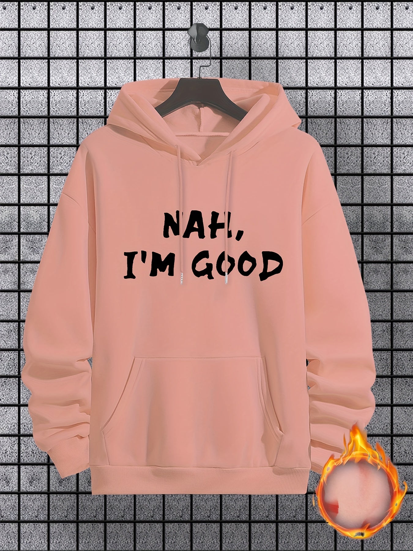 I'm Good Print Hoodie, Cool Hoodies For Men, Men's Casual Graphic Design Pullover Hooded Sweatshirt With Kangaroo Pocket Streetwear For Winter Fall, As Gifts