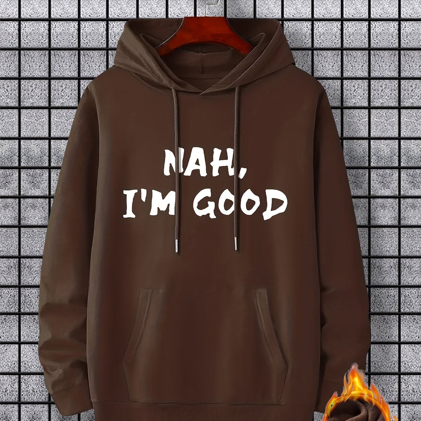 I'm Good Print Hoodie, Cool Hoodies For Men, Men's Casual Graphic Design Pullover Hooded Sweatshirt With Kangaroo Pocket Streetwear For Winter Fall, As Gifts