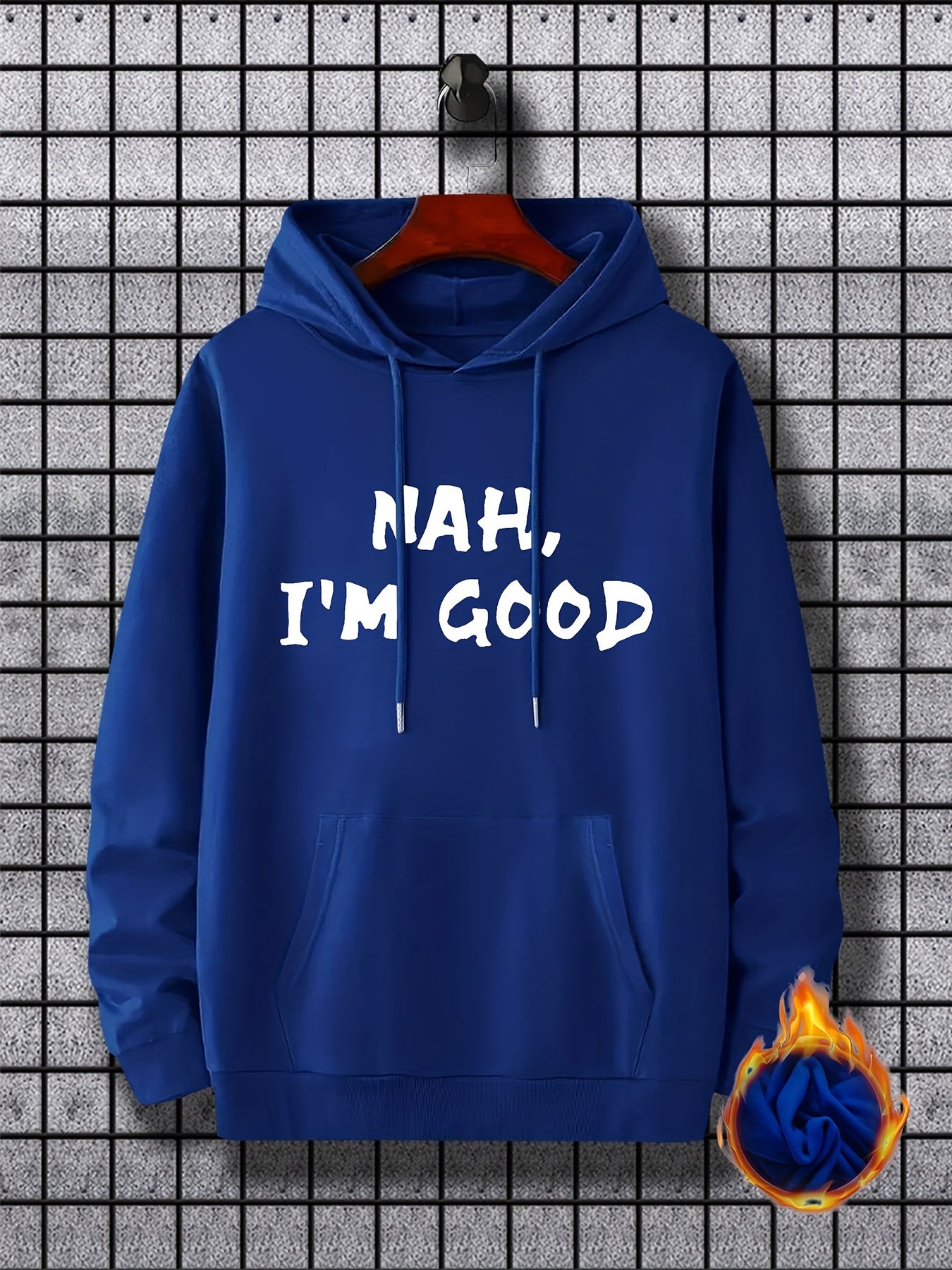 I'm Good Print Hoodie, Cool Hoodies For Men, Men's Casual Graphic Design Pullover Hooded Sweatshirt With Kangaroo Pocket Streetwear For Winter Fall, As Gifts