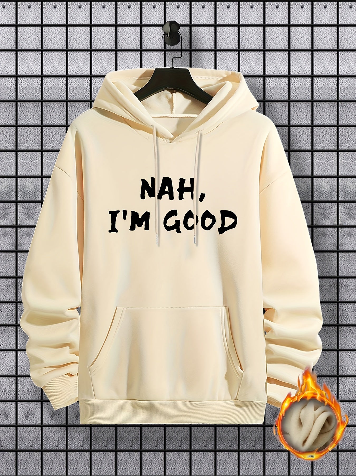 I'm Good Print Hoodie, Cool Hoodies For Men, Men's Casual Graphic Design Pullover Hooded Sweatshirt With Kangaroo Pocket Streetwear For Winter Fall, As Gifts