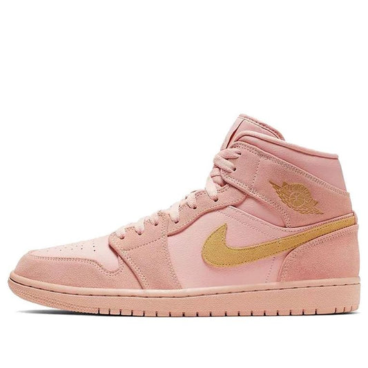 Air Jordan 1 Mid 'Coral Gold'  852542-600 Signature Shoe