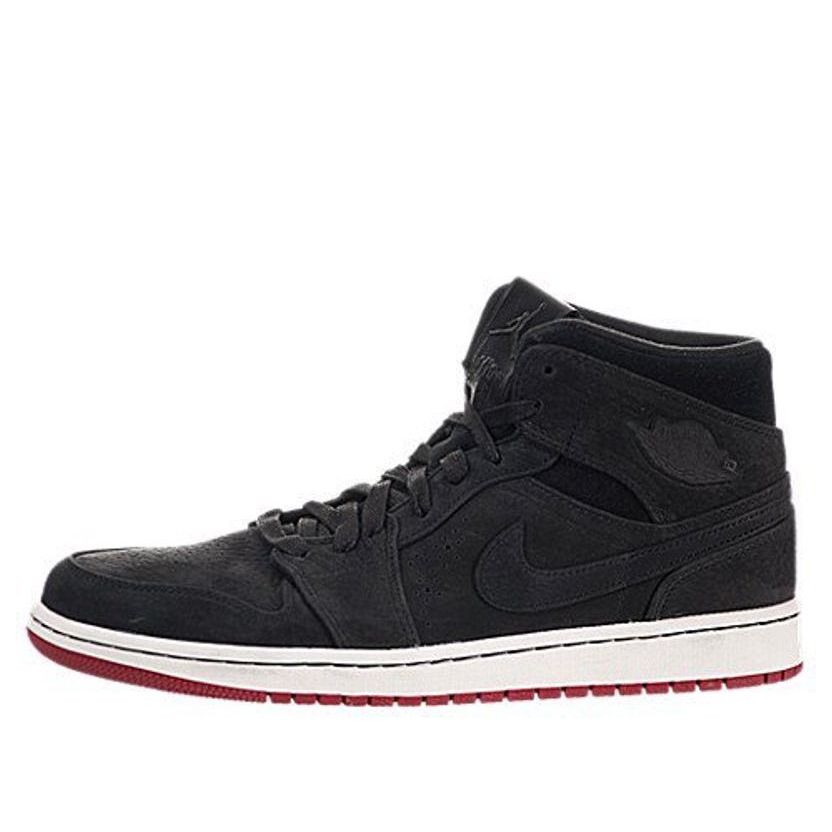 Air Jordan 1 Mid Nouveau 'Black Red'  629151-001 Iconic Trainers