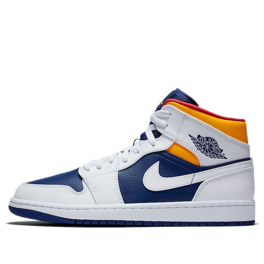 Air Jordan 1 Mid 'White Deep Royal Blue'  554724-131 Antique Icons